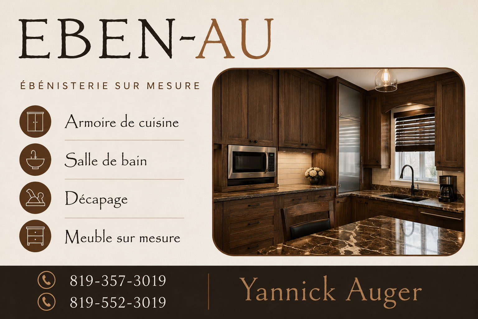 EBEN-AU — ébénisterie sur mesure, Yannick Auger